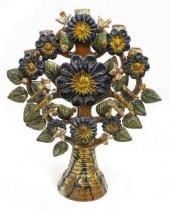 HAND-PAINTED EARTHENWARE TREE