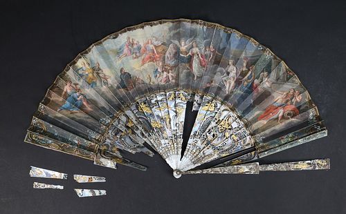HAND PAINTED FAN MYTHOLOGICAL