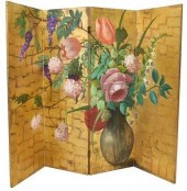 HAND-PAINTED FOUR PANEL FOLDIN