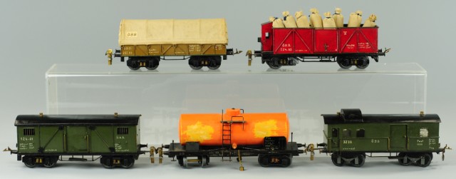 HAND PAINTED FREIGHT SET Five piece