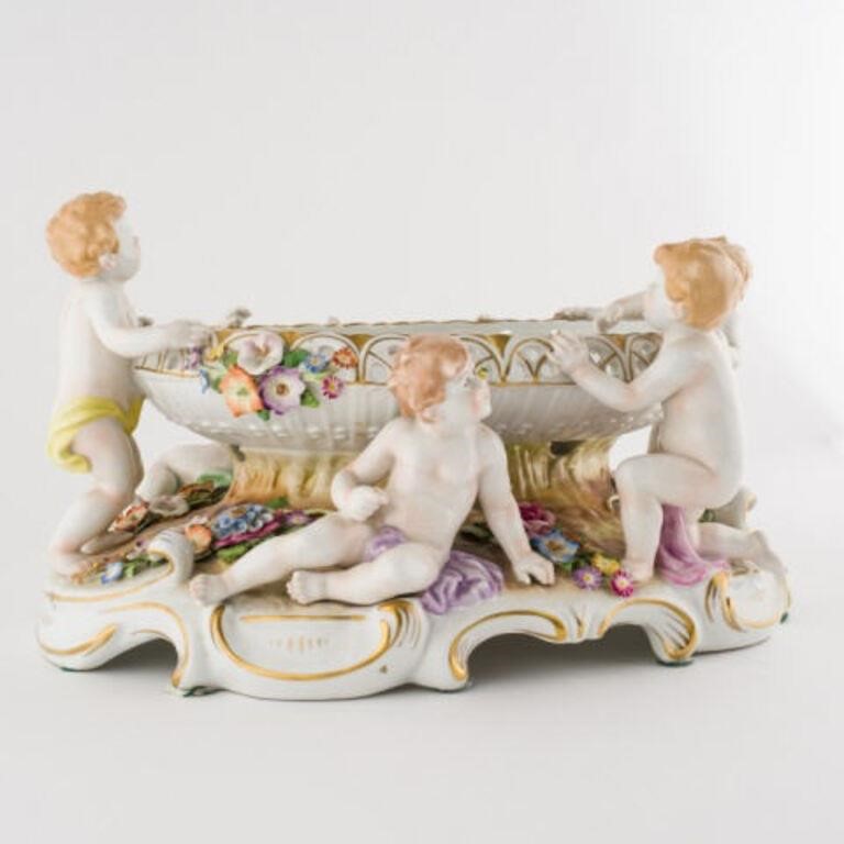 HAND-PAINTED GERMAN PORCELAIN