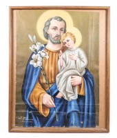 HAND PAINTED ICON ST JOSEPH WI