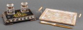 HAND PAINTED INKWELL, INLAY TR