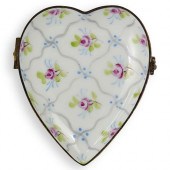 HAND PAINTED LIMOGES HEART TRI