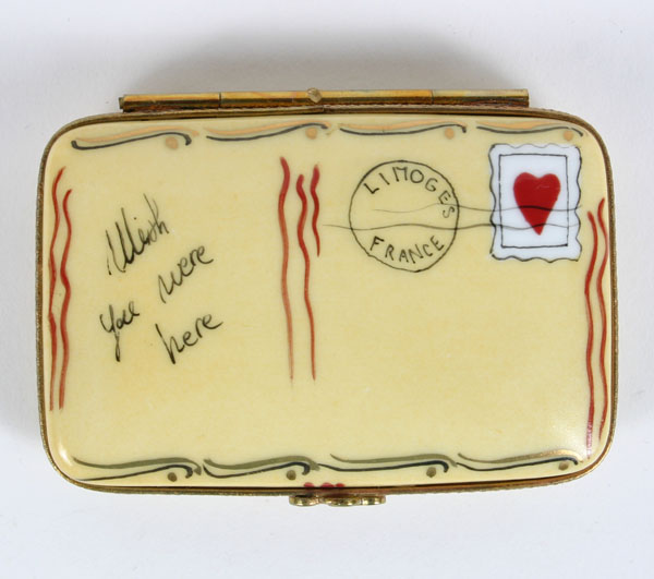 Hand painted Limoges porcelain box;
