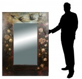 HAND PAINTED MIRROR W/ SWALLOW