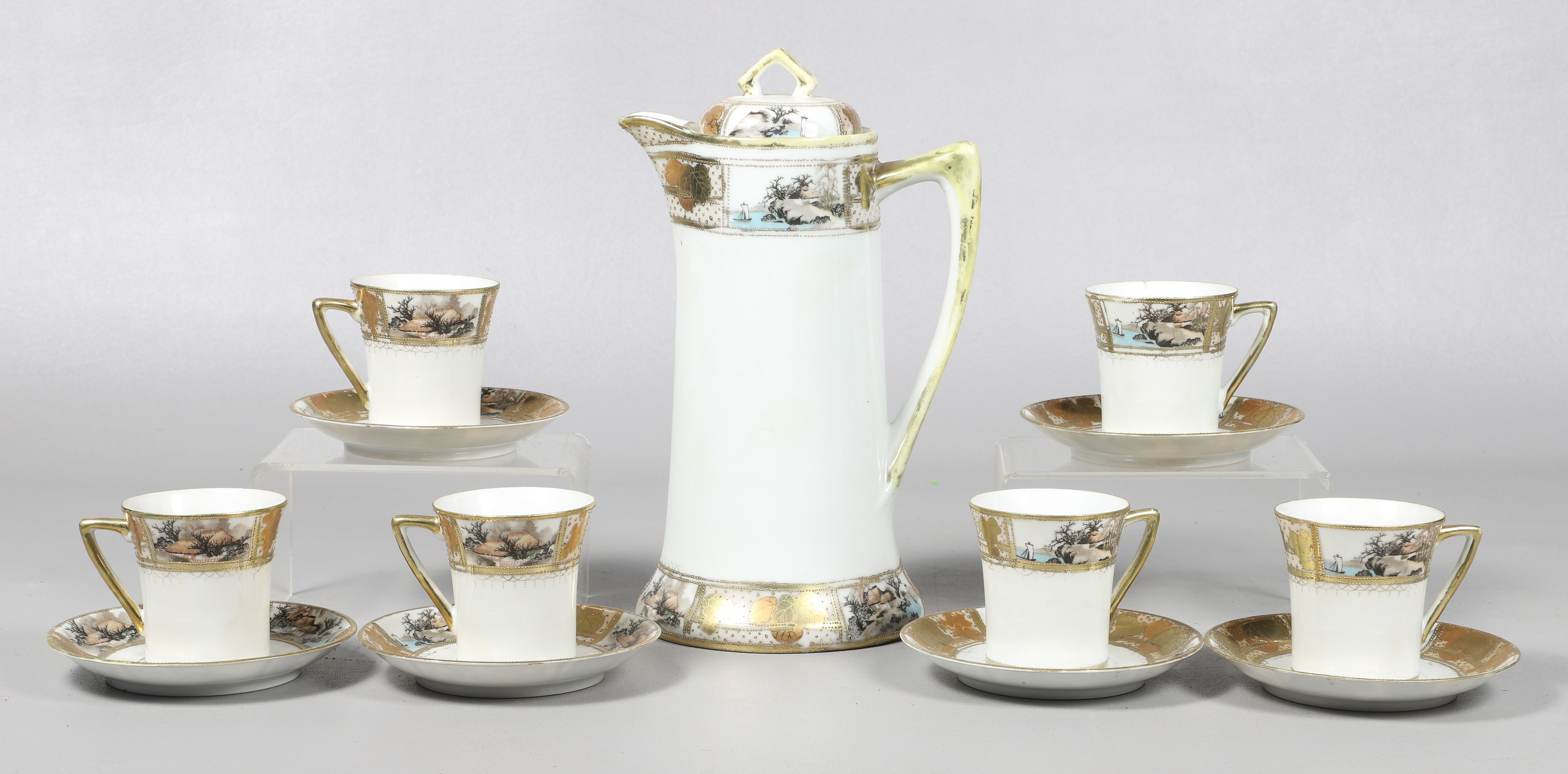 Hand painted Nippon chocolate set