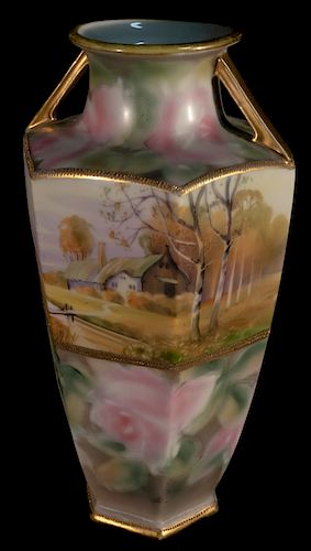 HAND PAINTED NIPPON FARM SCENE