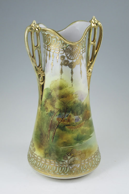 HAND PAINTED NIPPON PORCELAIN VASE: