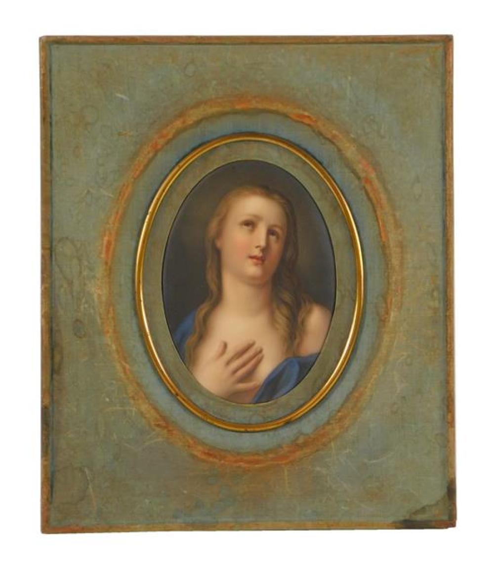 HAND-PAINTED OVAL PORCELAIN