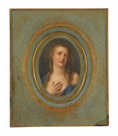 HAND-PAINTED OVAL PORCELAIN PL