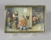 HAND PAINTED POCKET SNUFFBOX,