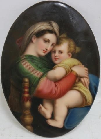 HAND PAINTED PORCELAIN PLAQUE,