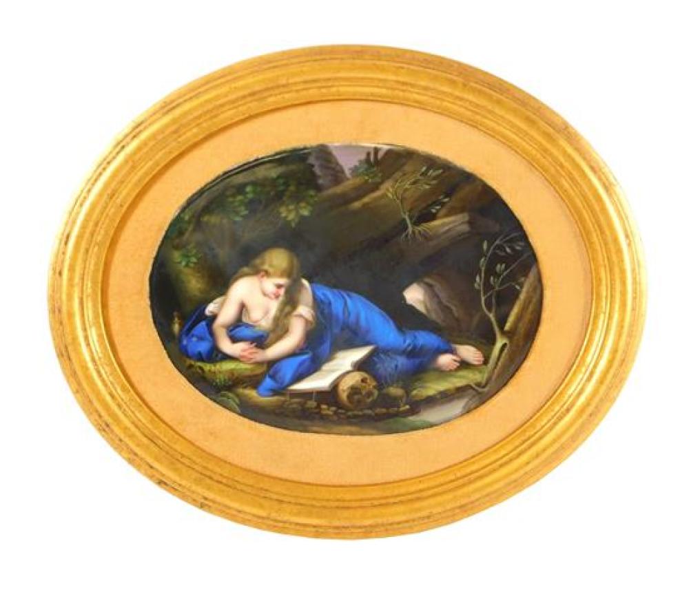 HAND-PAINTED PORCELAIN PLAQUE,