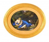 HAND-PAINTED PORCELAIN PLAQUE,