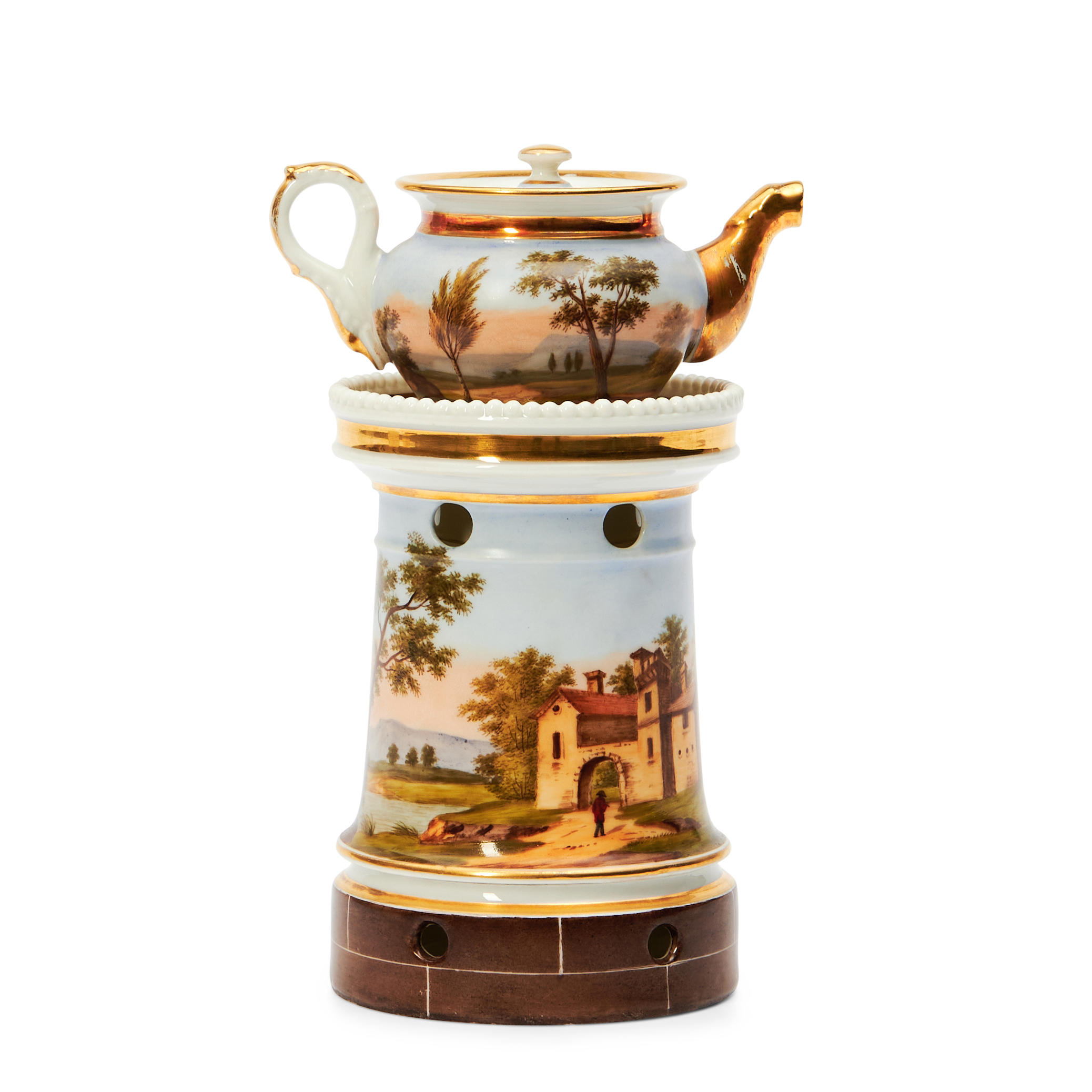 HAND PAINTED PORCELAIN VEILLEUSE,