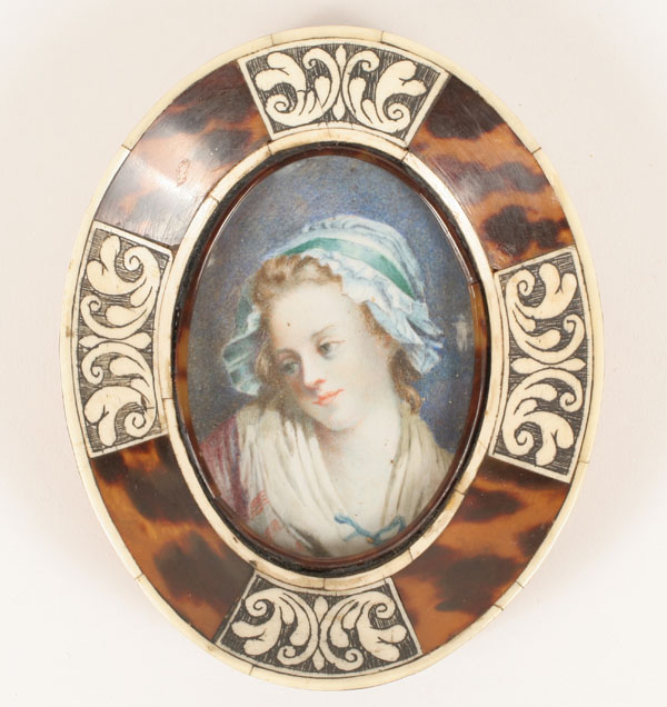 Hand painted portrait miniature
