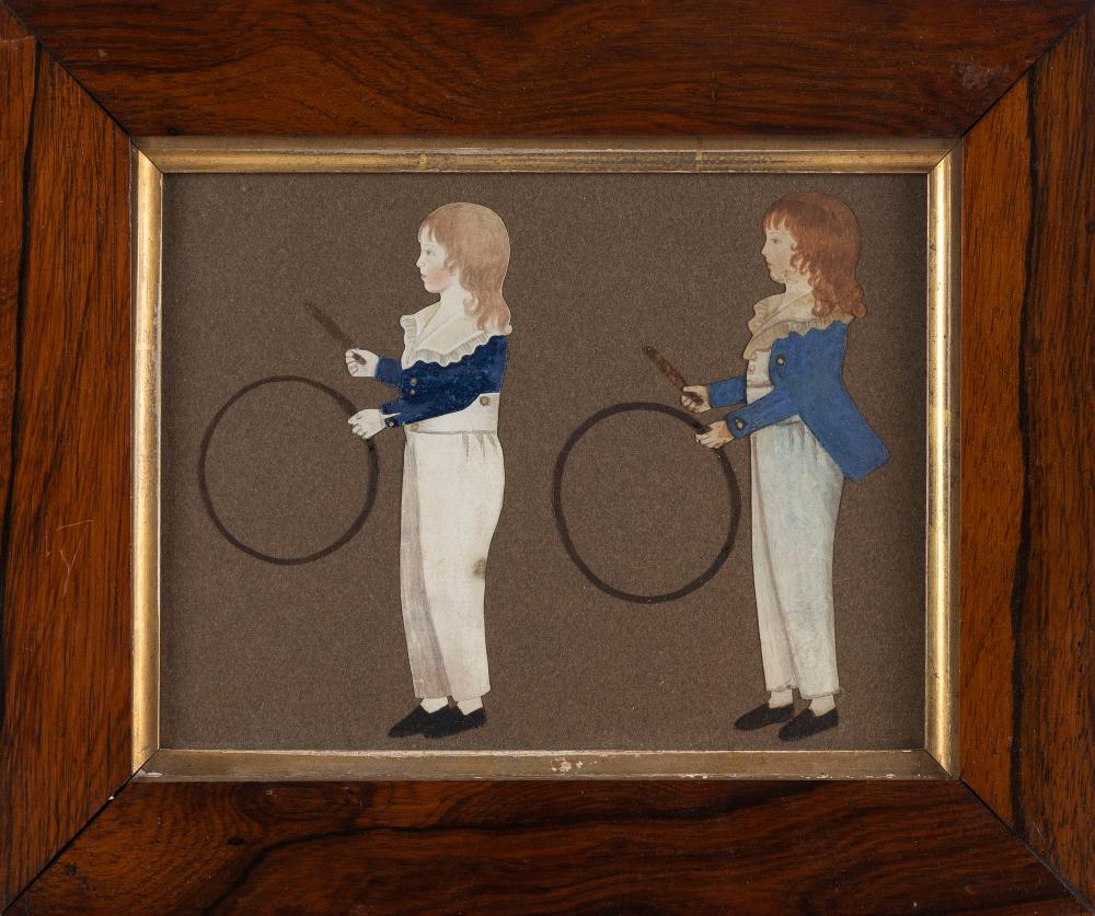 HAND-PAINTED SILHOUETTE OF TWO BOYS