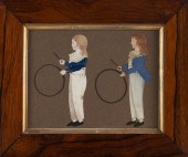 HAND-PAINTED SILHOUETTE OF TWO