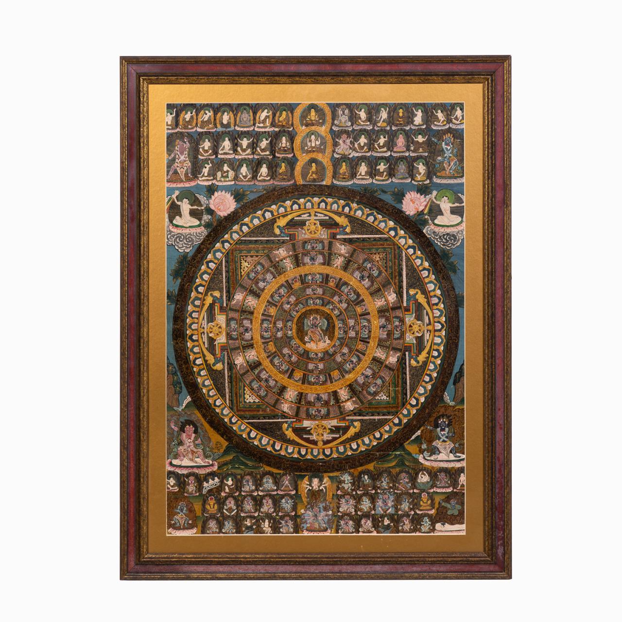 HAND PAINTED TIBETAN THANGKA W/