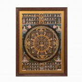 HAND PAINTED TIBETAN THANGKA W
