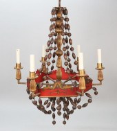 HAND PAINTED TOLE & WOOD HANGI