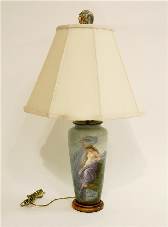 Hand painted vase with female nude