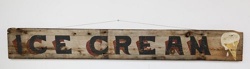 HAND PAINTED WOOD SIGN "ICE