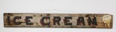 HAND PAINTED WOOD SIGN "ICE CR