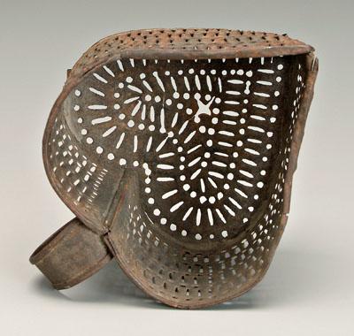 Hand-punched tin mold, heart shaped