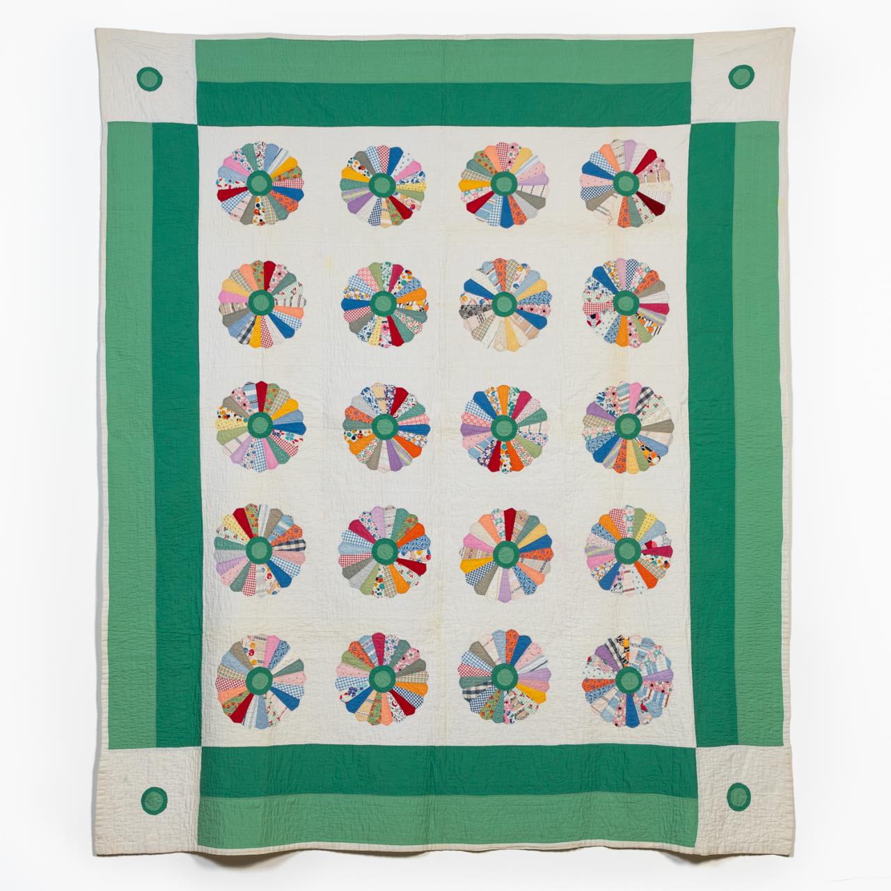 HAND QUILTED COTTON APPLIQUE