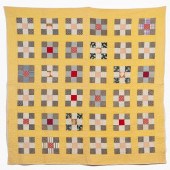 HAND QUILTED COTTON NINE PATCH