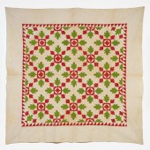 HAND QUILTED COTTON OAK LEAF A