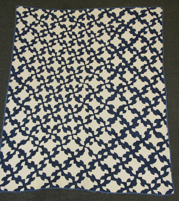 Hand stitched blue and white