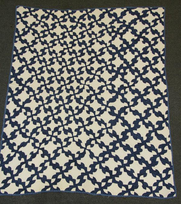 Hand stitched blue and white