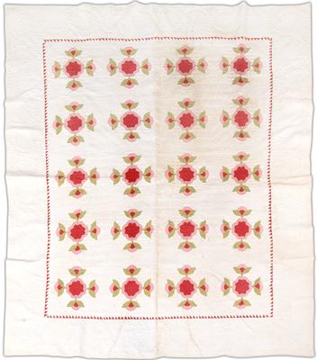 Hand stitched floral appliqué