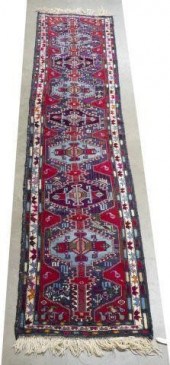 HAND-TIED AFGHAN FLOOR RUNNER,