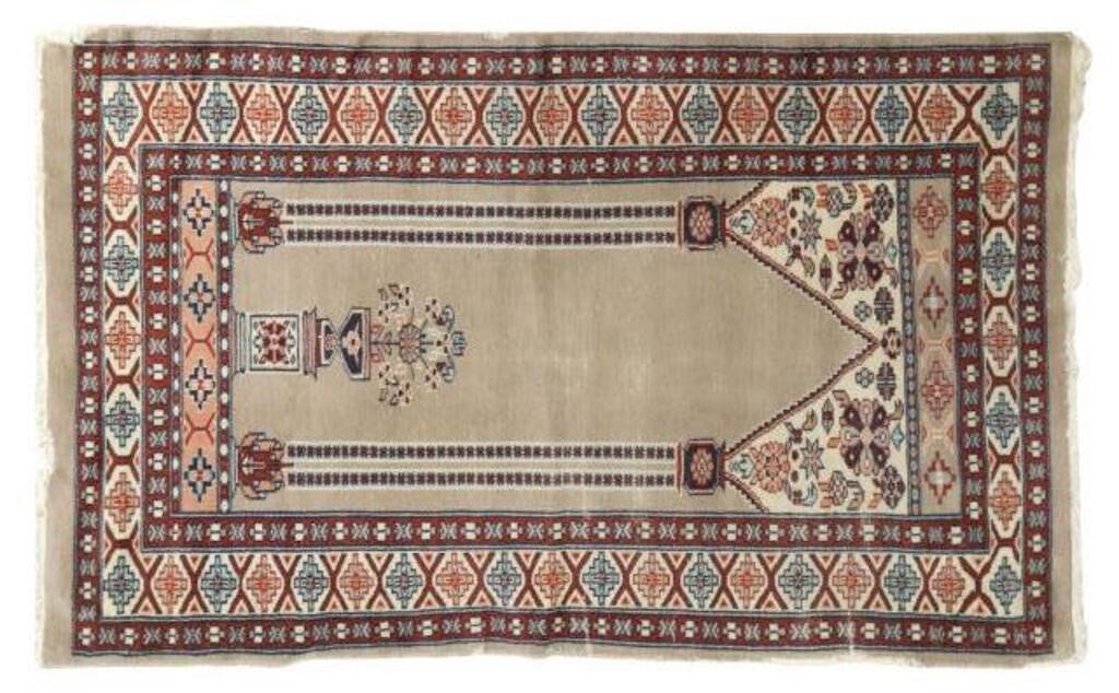 HAND-TIED AFGHAN PRAYER RUG, 4'0" X