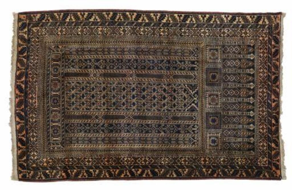 HAND-TIED AFGHAN PRAYER RUG, 4'7.5"