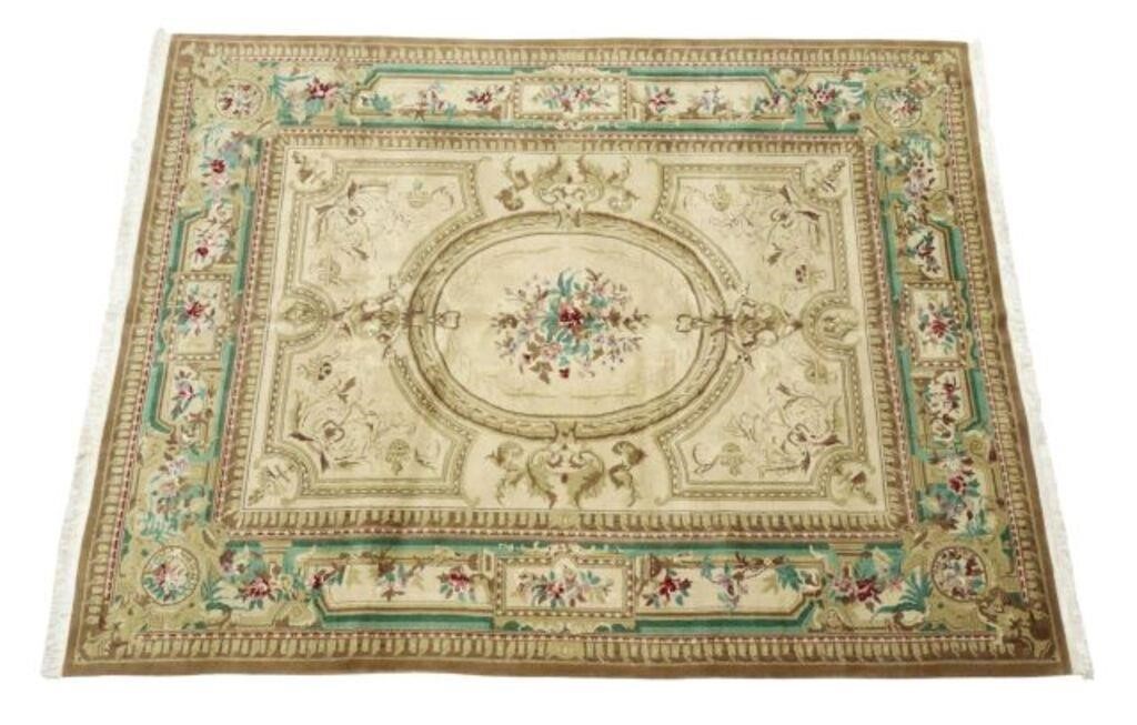 HAND-TIED AUBUSSON RUG, PAKISTAN,