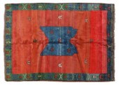 HAND-TIED GABBEH WOOL RUG, 9'6