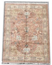 HAND-TIED INDIA OUSHAK RUG, 8'
