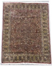 HAND-TIED INDIAN TABRIZ RUG, 9