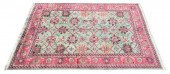 HAND-TIED INDO-OUSHAK RUG, 13'