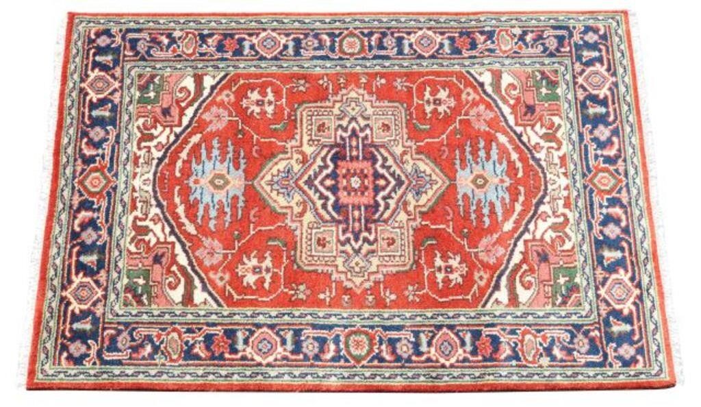 HAND-TIED INDO-SERAPI RUG, 6' X