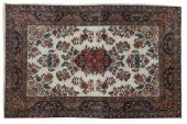 HAND-TIED JAIPUR RUG, 7' X 4'.