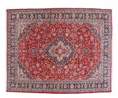 HAND-TIED KASHAN FLORAL RUG,