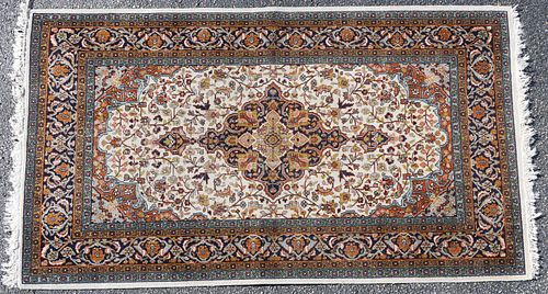 HAND-TIED KASHMIR ART SILK RUG,