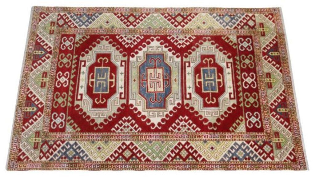 HAND-TIED KAZAK RUG, INDIA, 8'8"