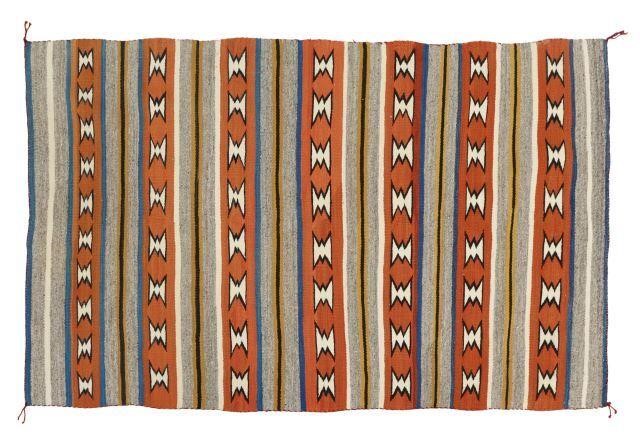 HAND-TIED NAVAJO BANDED CHINLE RUG,